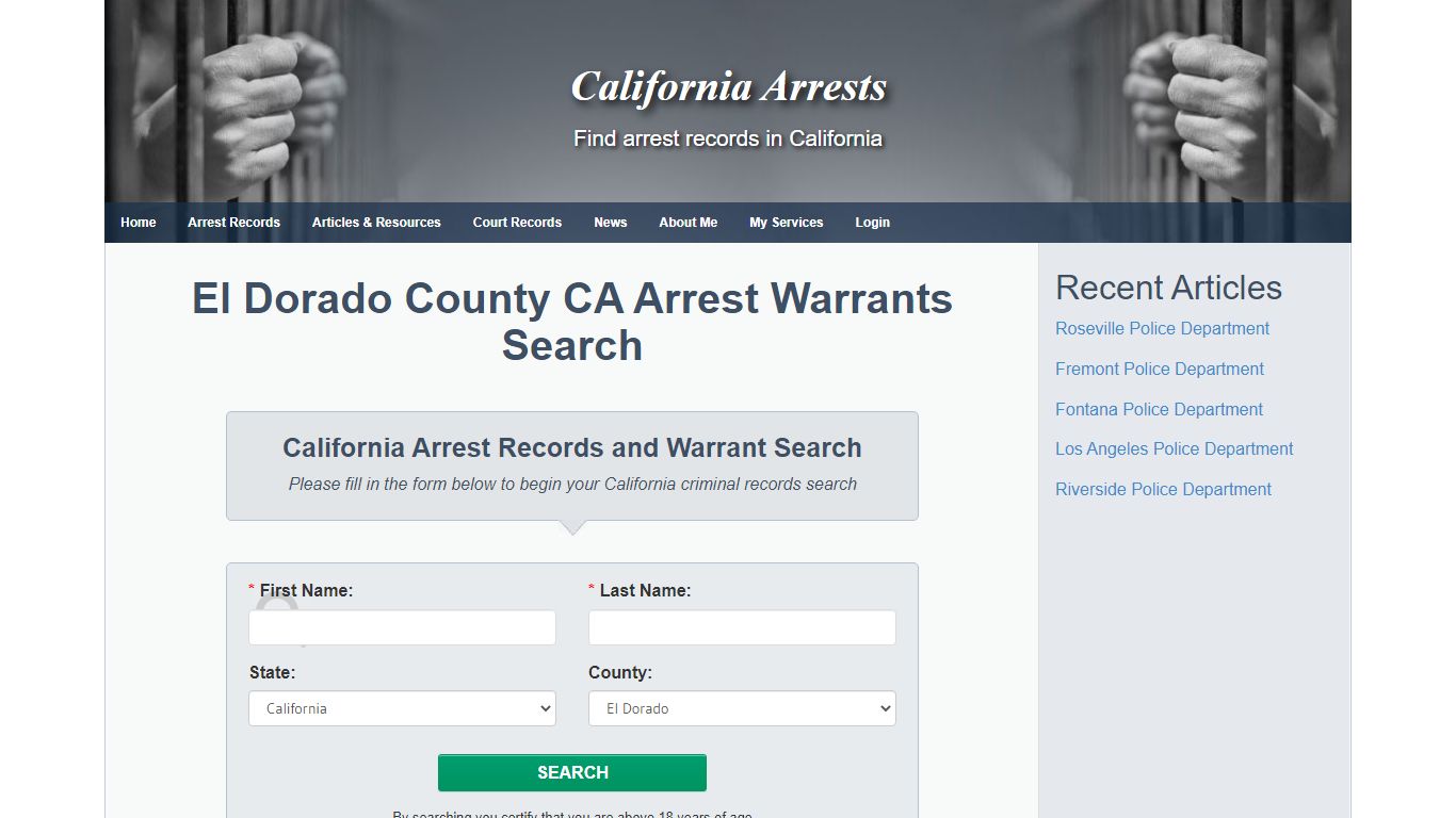 El Dorado County CA Arrest Warrants Search - California ...